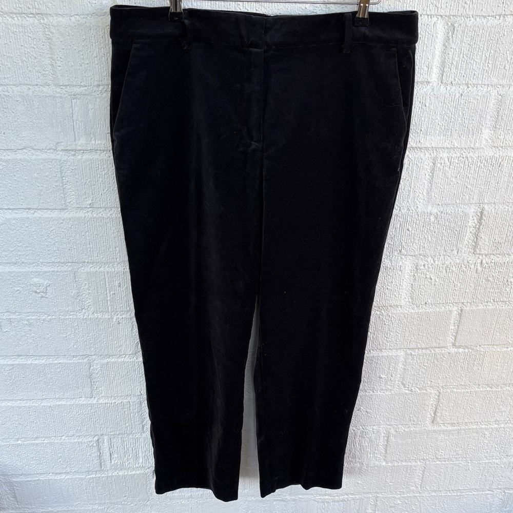 Loft Velvet The Rivera Slim Classic Black Pants sz 14